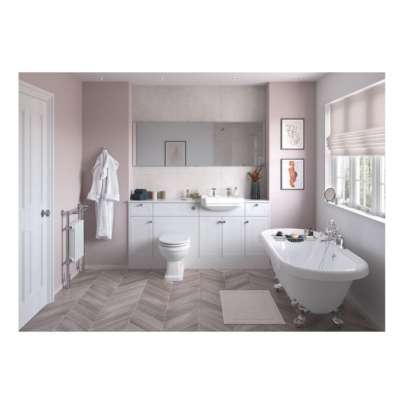 Berry 2200x330mm Tall End Panel – Satin White Ash