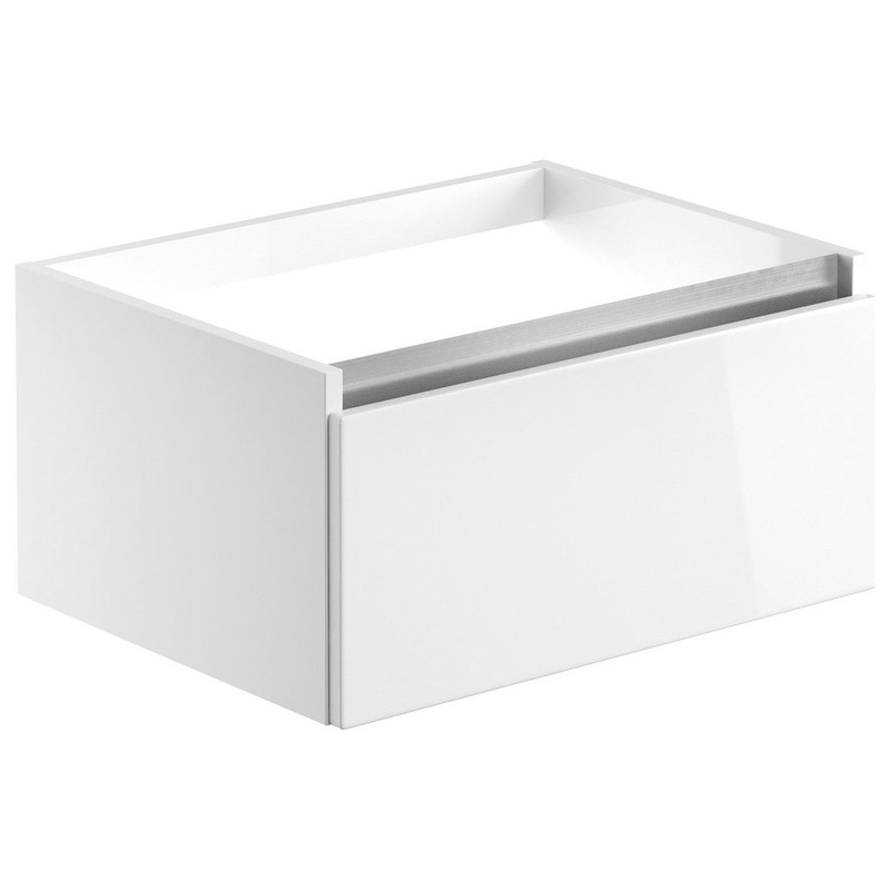 Conifer 600mm 1 Drawer Wall Hung Basin Unit (No Top) – White Gloss