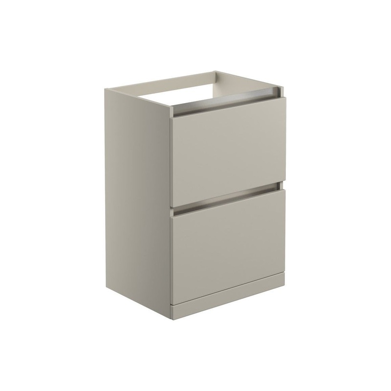 Conifer 600mm 2 Drawer Floor Standing Basin Unit (No Top) – Latte