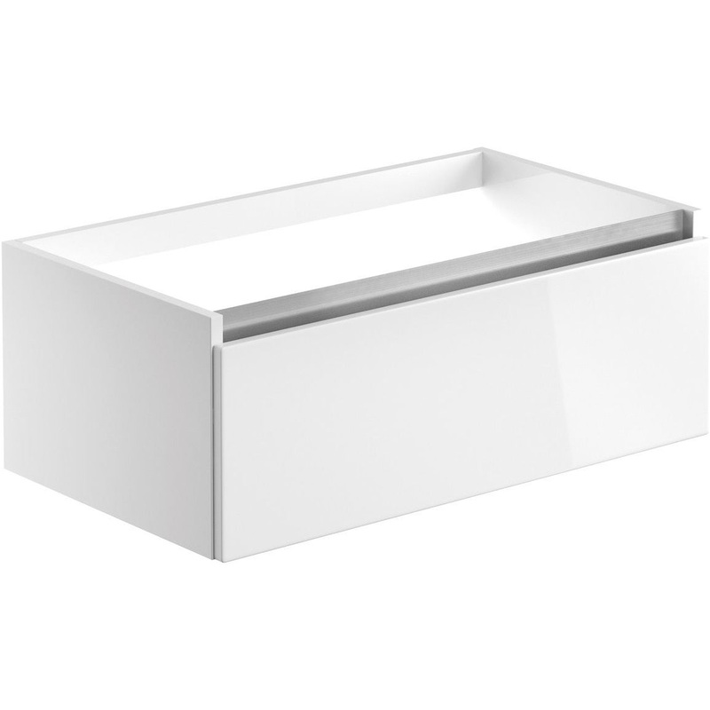 Conifer 800mm 1 Drawer Wall Hung Basin Unit (No Top) – White Gloss