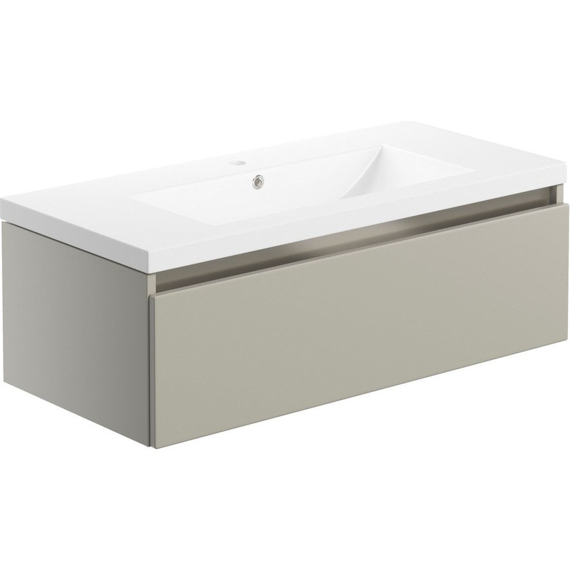 Conifer 815mm 1 Drawer Wall Hung Basin Unit Inc. Basin – Latte
