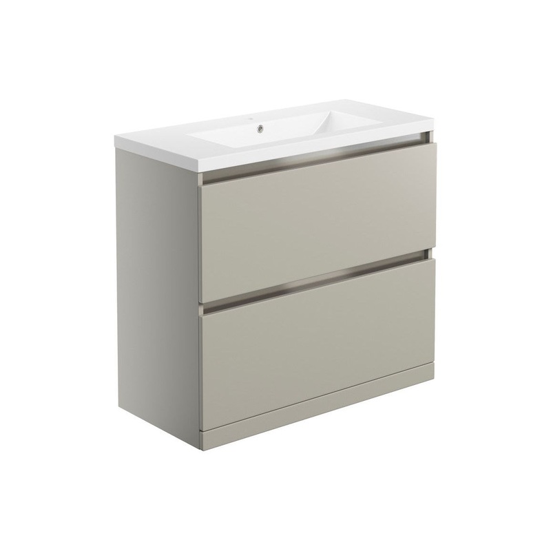 Conifer 815mm 2 Drawer Floor Standing Basin Unit Inc. Basin – Latte