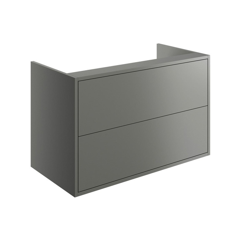 Frontage 900mm 2 Drawer Wall Hung Basin Unit (No Top) – Matt Grey