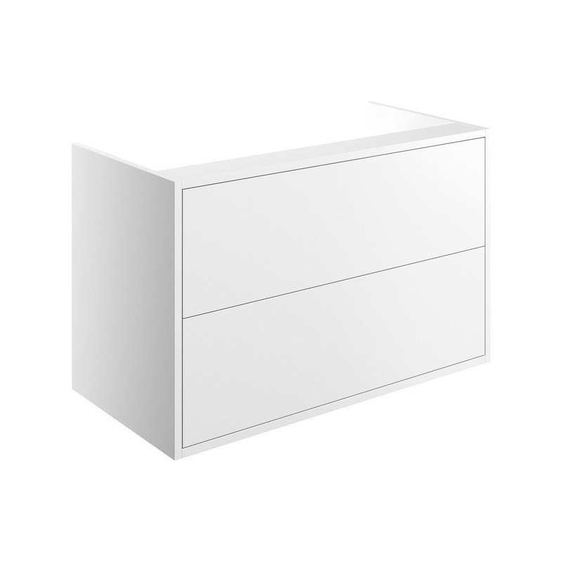 Frontage 900mm 2 Drawer Wall Hung Basin Unit (No Top) – Matt White