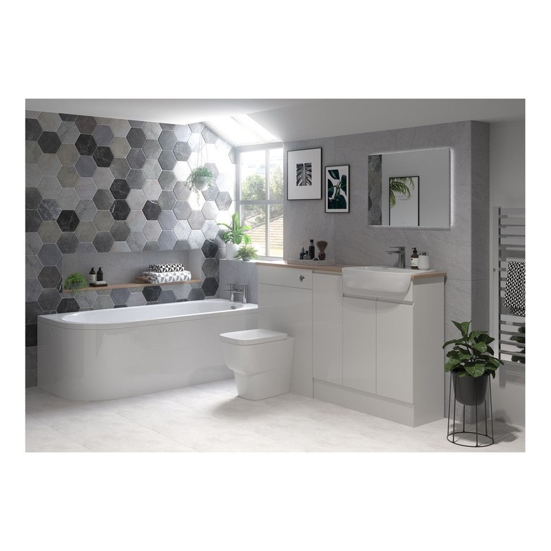 Garrett 900x330mm Base End Panel – Pearl Grey Gloss