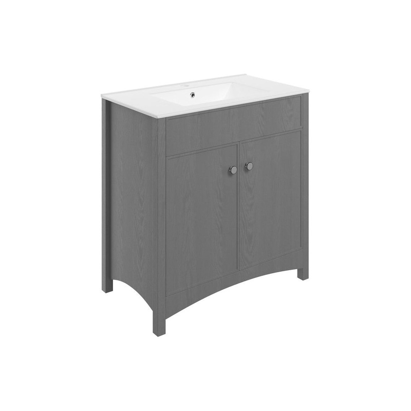 Paddock 810mm Floor Standing Basin Unit & Basin – Grey Ash