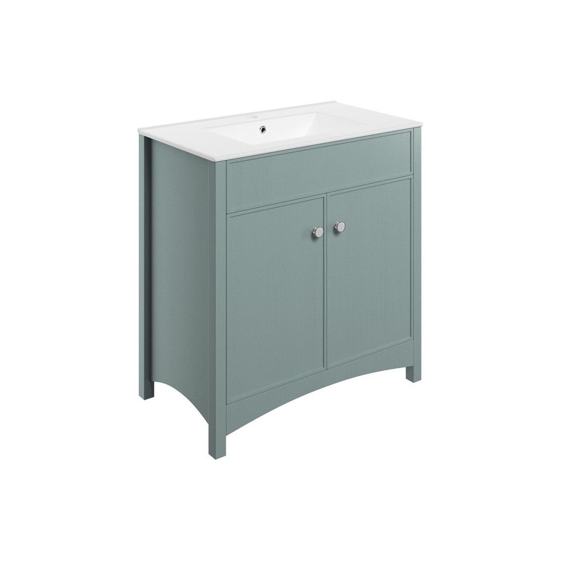 Paddock 810mm Floor Standing Basin Unit & Basin – Sea Green Ash