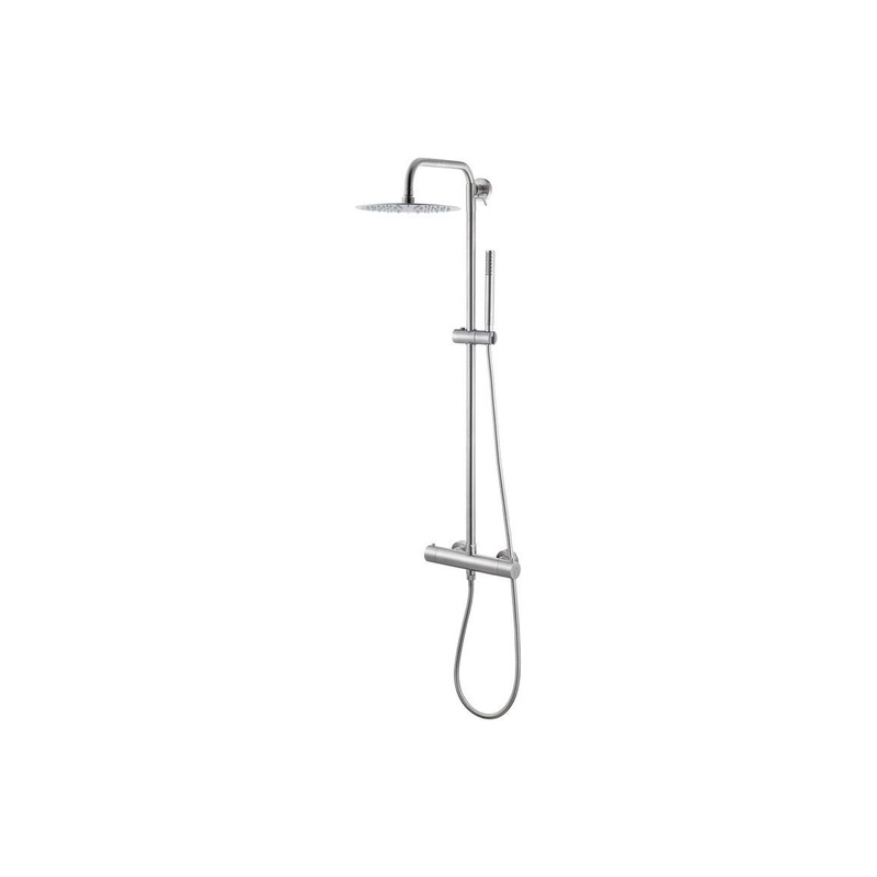 Vema Thermostatic Shower Column w/Fixed Head & Riser – St/Steel