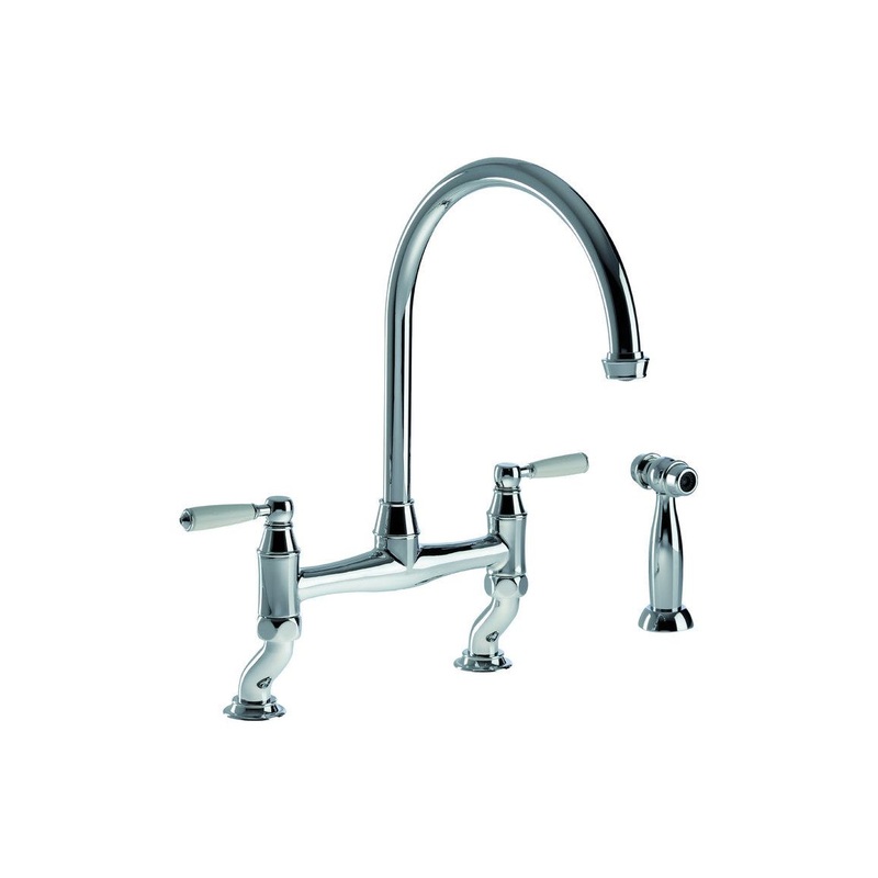 Abode Astbury Bridge Mixer Tap w/Handspray – Chrome
