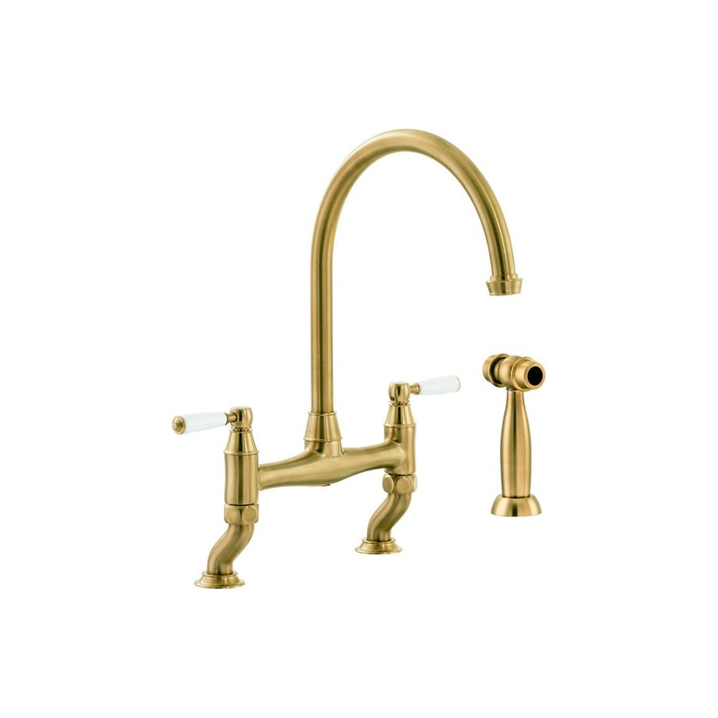 Abode Astbury Bridge Mixer Tap w/Handspray – Forged Brass