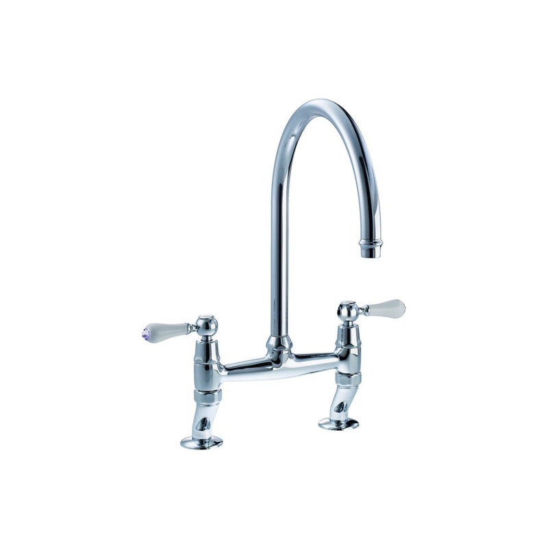 Abode Ludlow Bridge Mixer Tap|Chrome|Brushed Nickel|Antique Brass