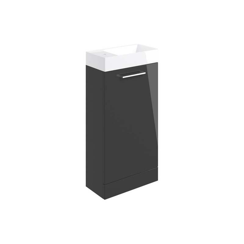 Bateba 410mm Floor Standing 1 Door Basin Unit & Basin – Anthracite Gloss