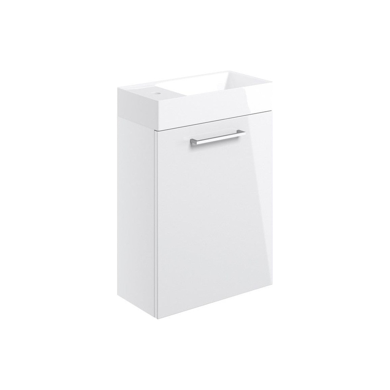 Bateba 410mm Wall Hung 1 Door Basin Unit & Basin – White Gloss