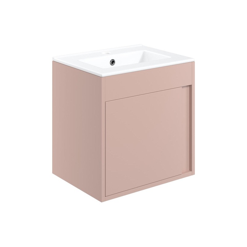 Delmar 510mm Wall Hung Unit Inc. Basin – Matt Antique Rose