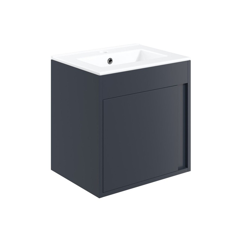 Delmar 510mm Wall Hung Unit Inc. Basin – Matt Indigo Blue
