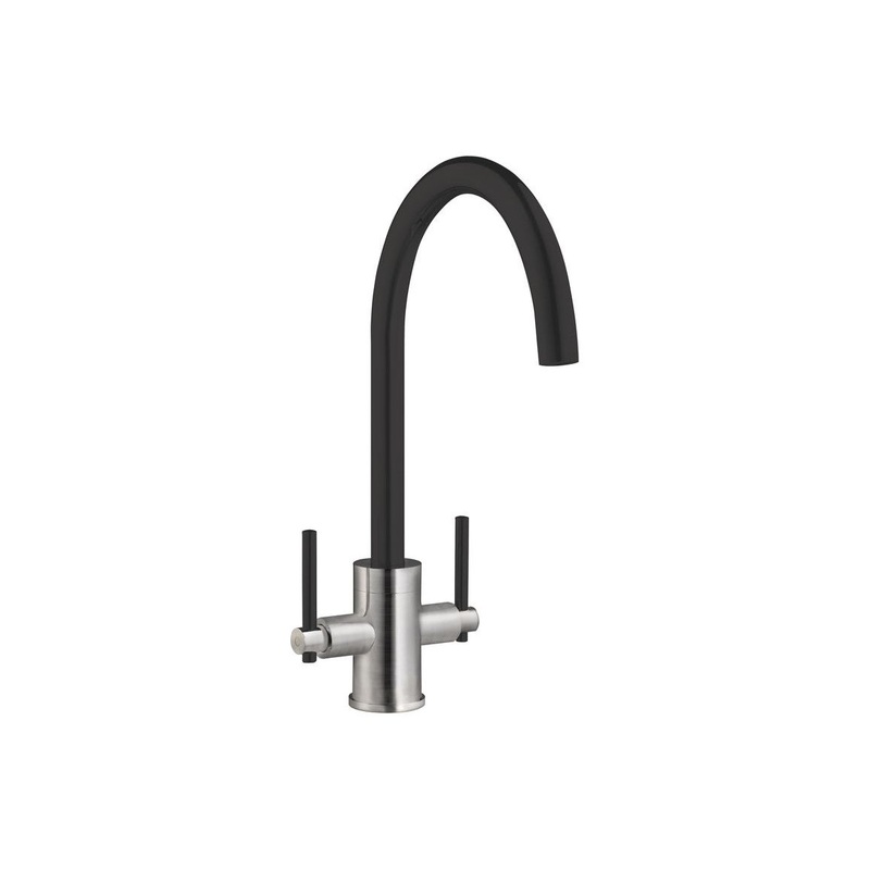 Prima+ Swan Neck Dual Lever Mixer Tap – Black