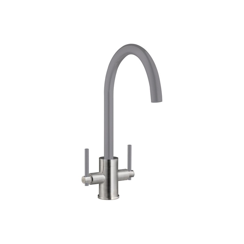 Prima+ Swan Neck Dual Lever Mixer Tap – Grey