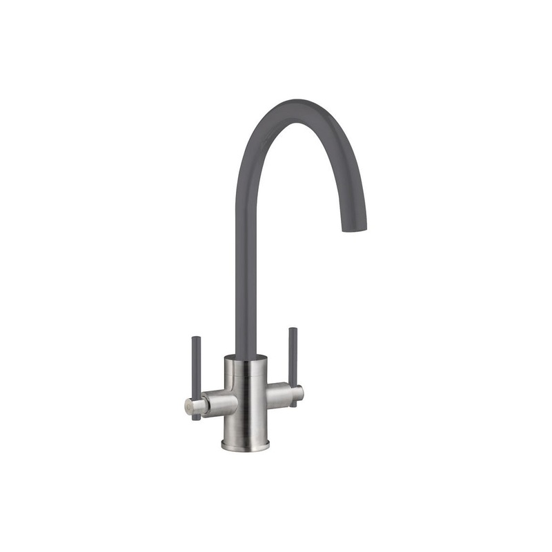 Prima+ Swan Neck Dual Lever Mixer Tap – Gun Metal