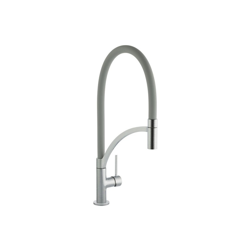 Prima+ Swan Neck Single Lever Mixer Tap w/Pull Out – Grey
