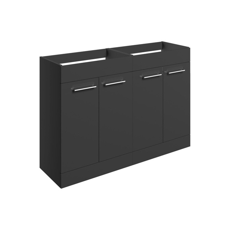 Bateba 1180mm Floor Standing 2 Door Basin Unit Run (No Top) – Anthracite Gloss