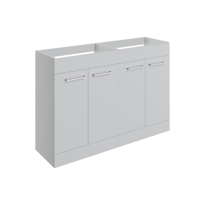 Bateba 1180mm Floor Standing 2 Door Basin Unit Run (No Top) – Grey Gloss