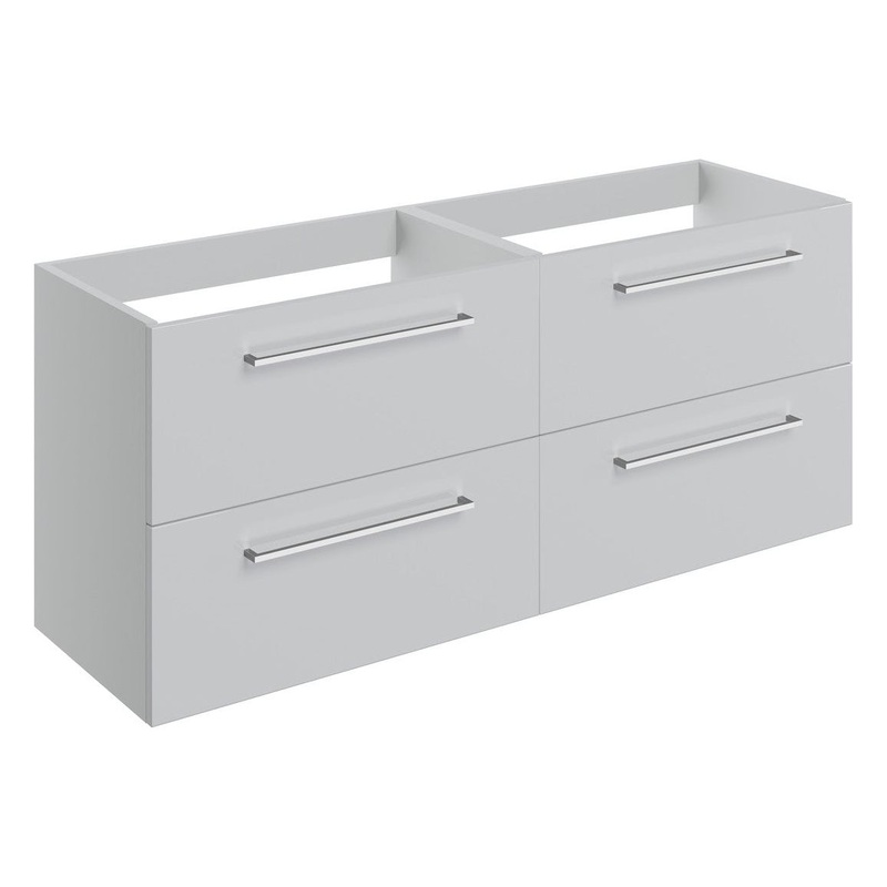 Bateba 1180mm Wall Hung 2 Drawer Basin Unit Run (No Top) – Grey Gloss