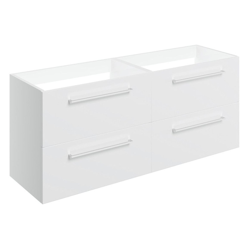 Bateba 1180mm Wall Hung 2 Drawer Basin Unit Run (No Top) – White Gloss