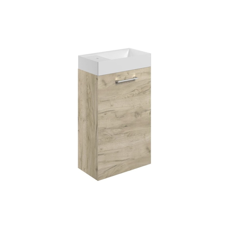Bateba 410mm Wall Hung 1 Door Basin Unit & Basin – Oak