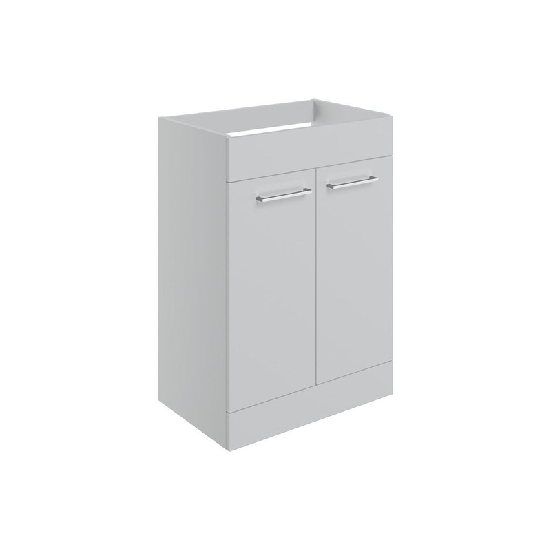 Bateba 590mm Floor Standing 2 Door Basin Unit (No Top) – Grey Gloss