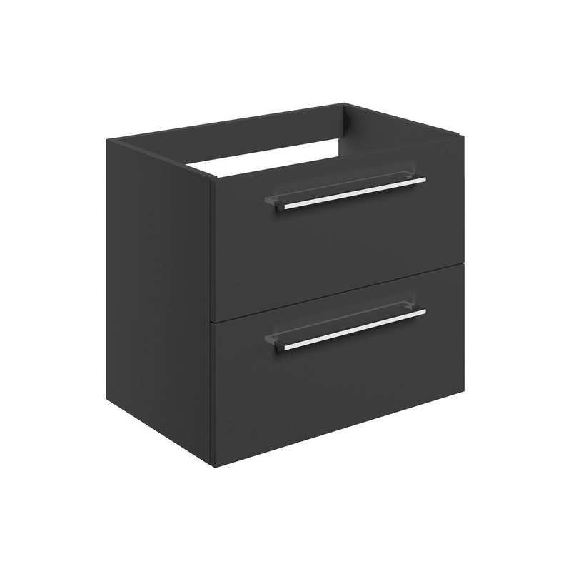 Bateba 590mm Wall Hung 2 Drawer Basin Unit (No Top) – Anthracite Gloss