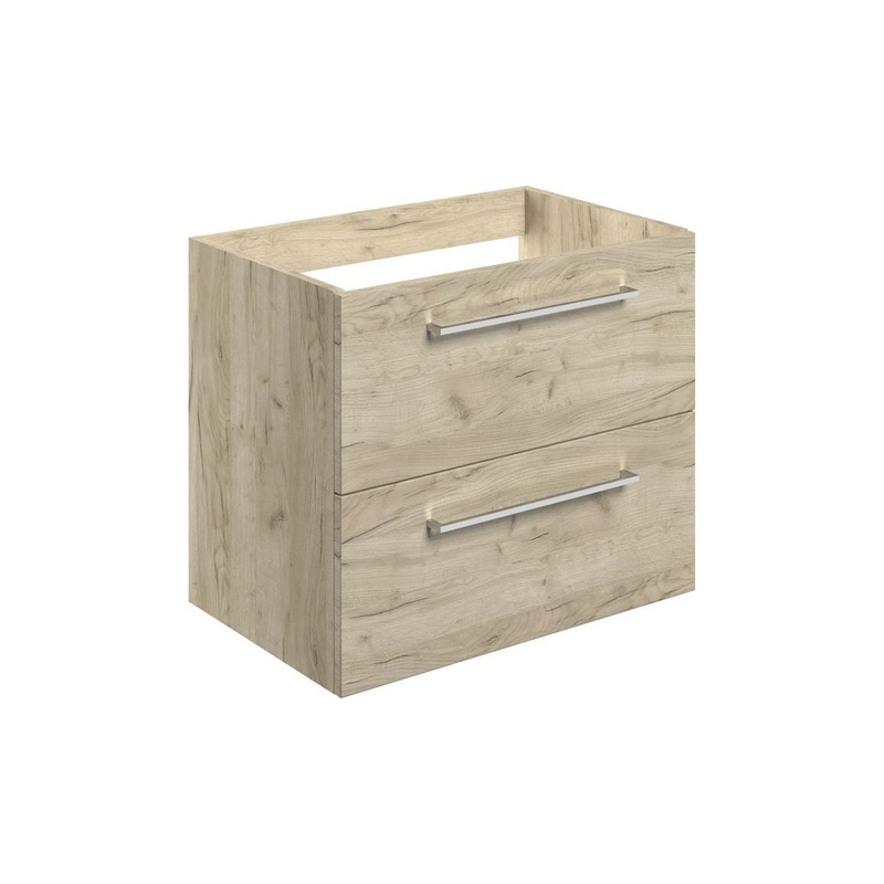 Bateba 590mm Wall Hung 2 Drawer Basin Unit (No Top) – Oak