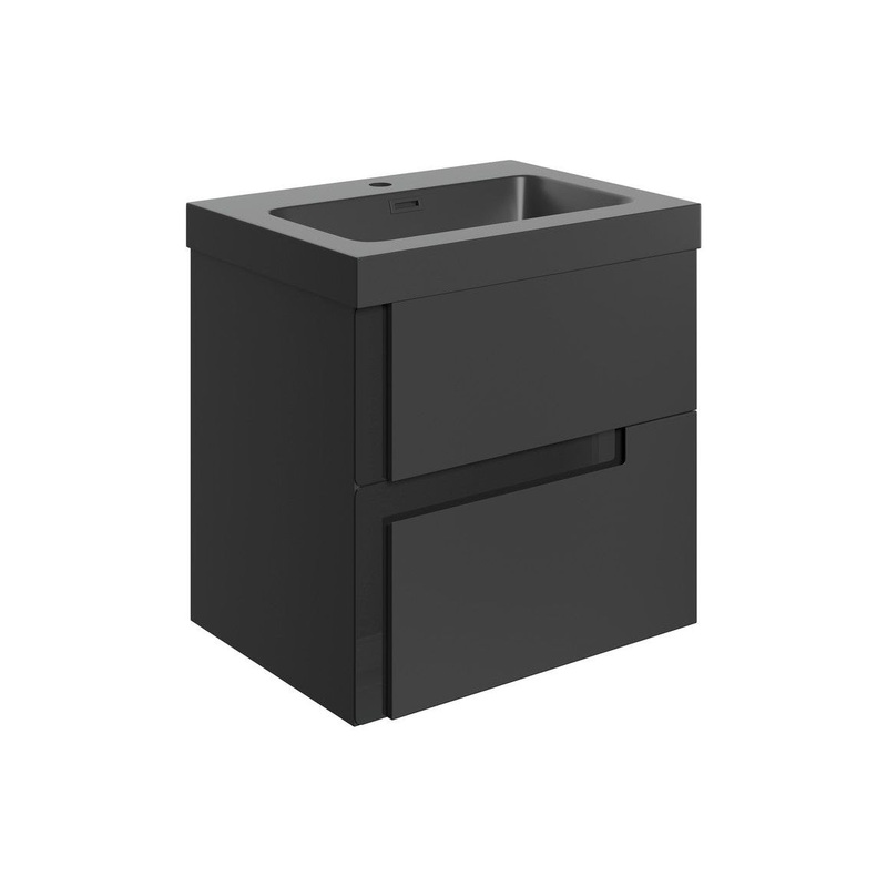 Canoe 605mm Wall Hung 2 Drawer Basin Unit & Co-ordinating Basin