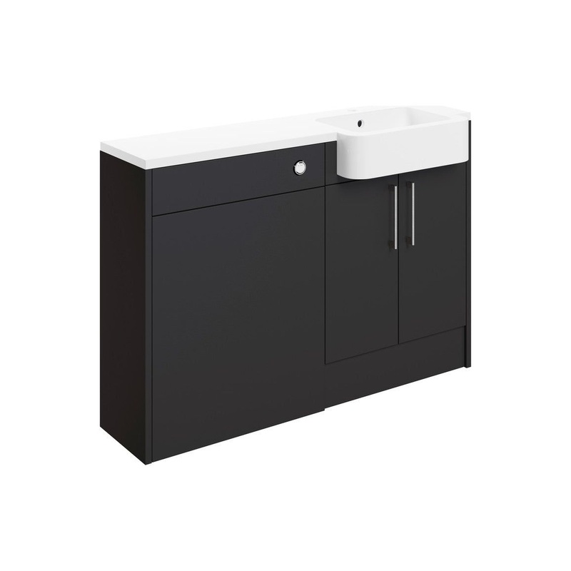 Cedar 1542mm Basin, WC & 1 Door Unit Pack (LH) – Matt Graphite Grey