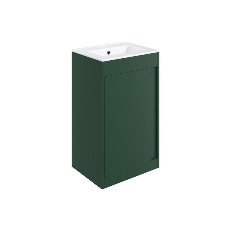 Delmar 510mm Floor Standing Unit Inc. Basin – Matt Conifer Green