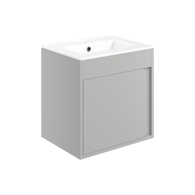 Delmar 510mm Wall Hung Unit Inc. Basin – Matt Light Grey
