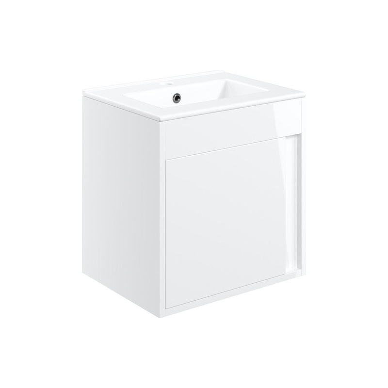 Delmar 510mm Wall Hung Unit Inc. Basin – White Gloss
