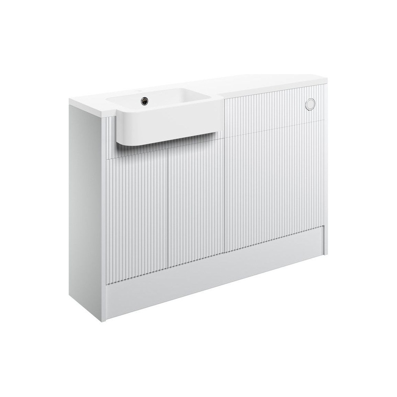Garcia 1242mm Basin & WC Unit Pack (LH) – Matt White