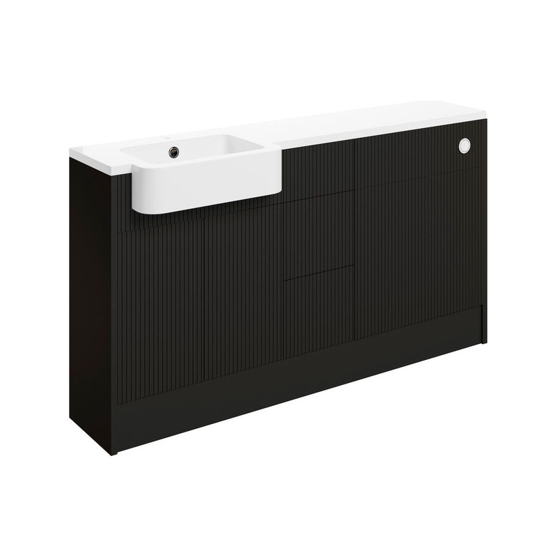 Garcia 1542mm Basin, WC & 3 Drawer Unit Pack (LH) – Matt Graphite Grey