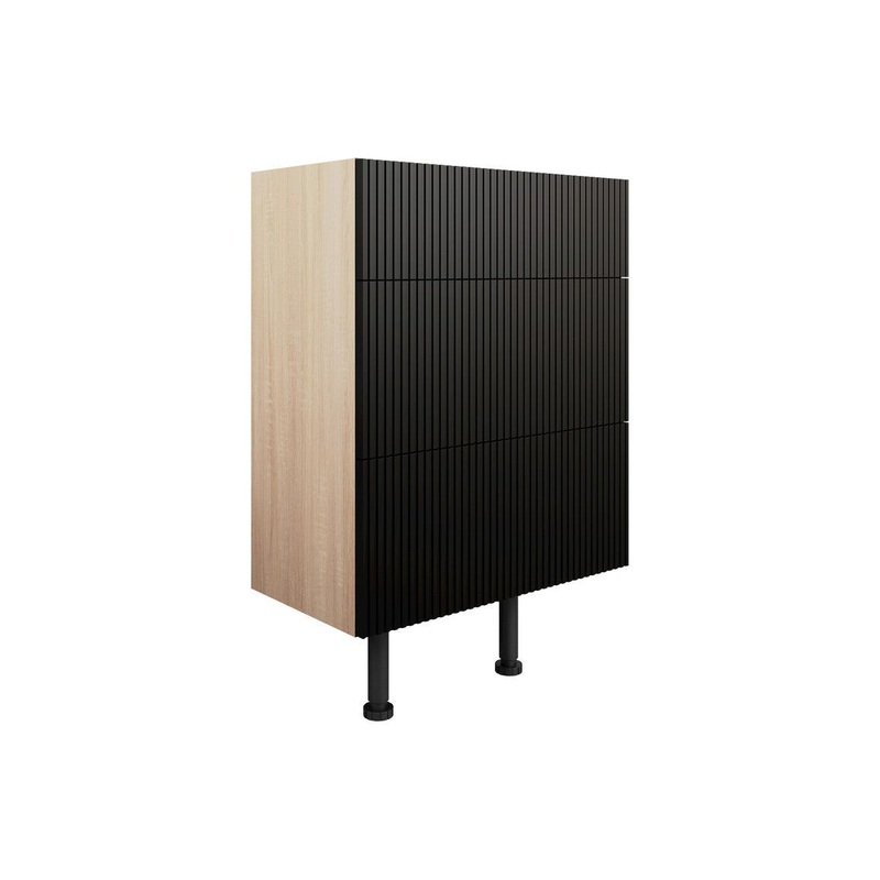 Garcia 600mm 3 Drawer Base Unit – Matt Graphite Grey