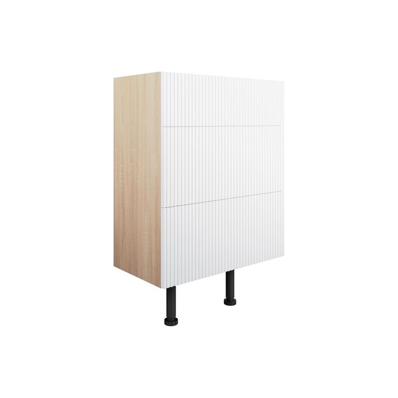 Garcia 600mm 3 Drawer Base Unit – Matt White