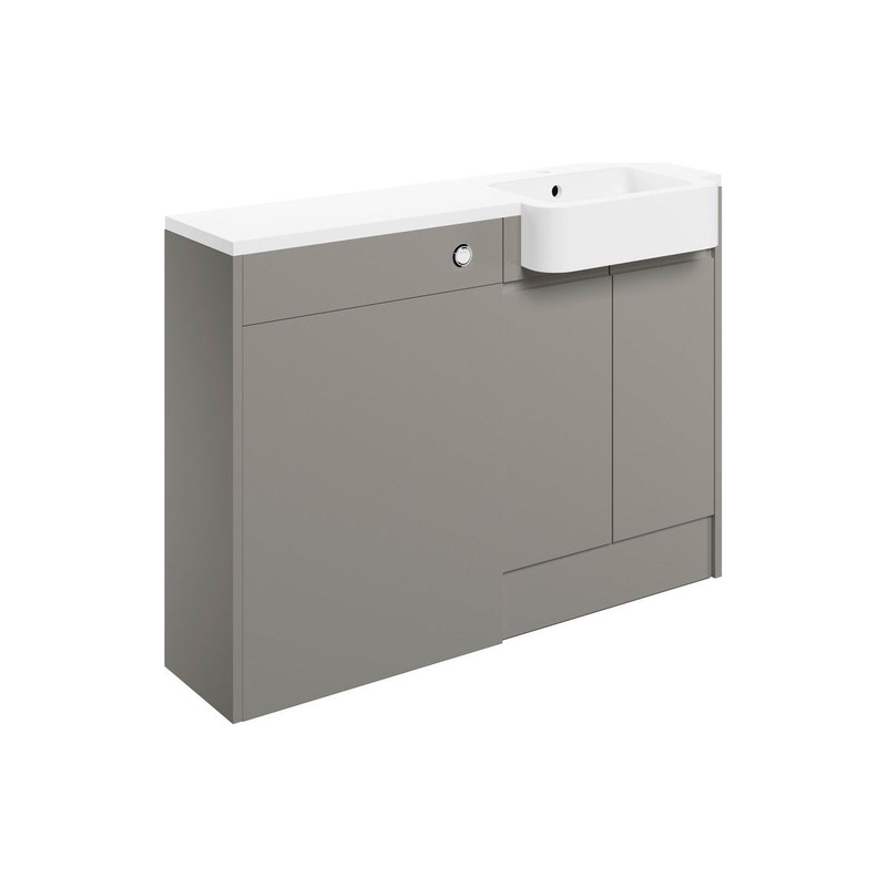 Garrett 1242mm Basin & WC Unit Pack (LH) – Pearl Grey Gloss