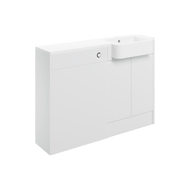 Garrett 1242mm Basin & WC Unit Pack (LH) – White Gloss