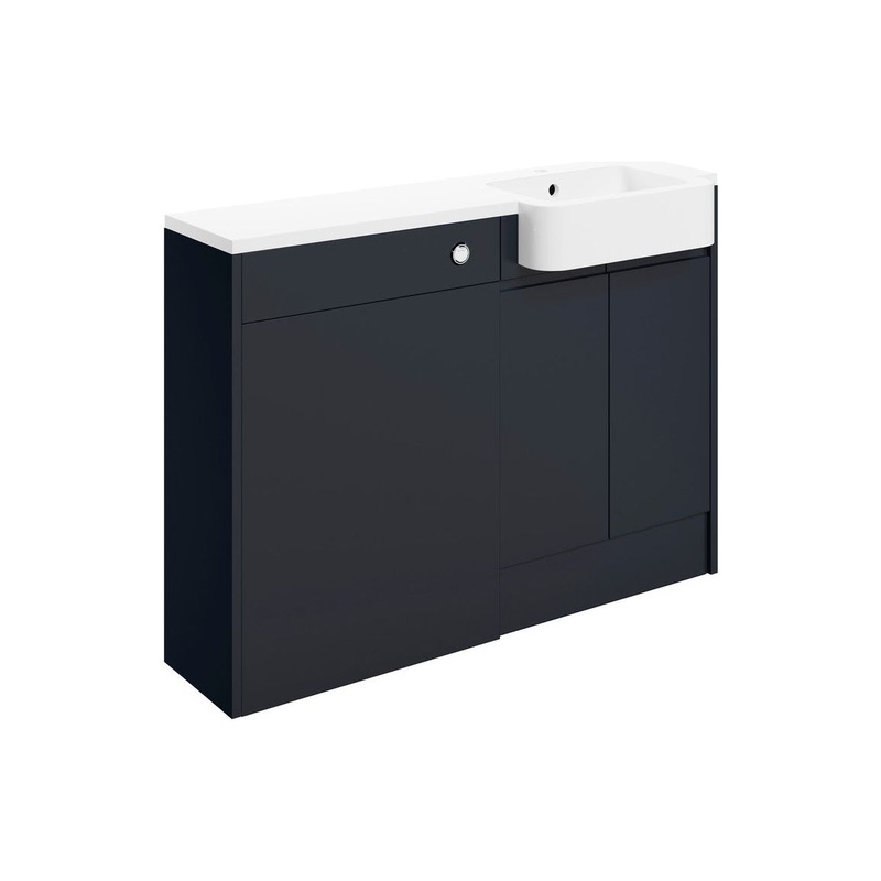 Garrett 1242mm Basin & WC Unit Pack (RH) – Matt Indigo Blue