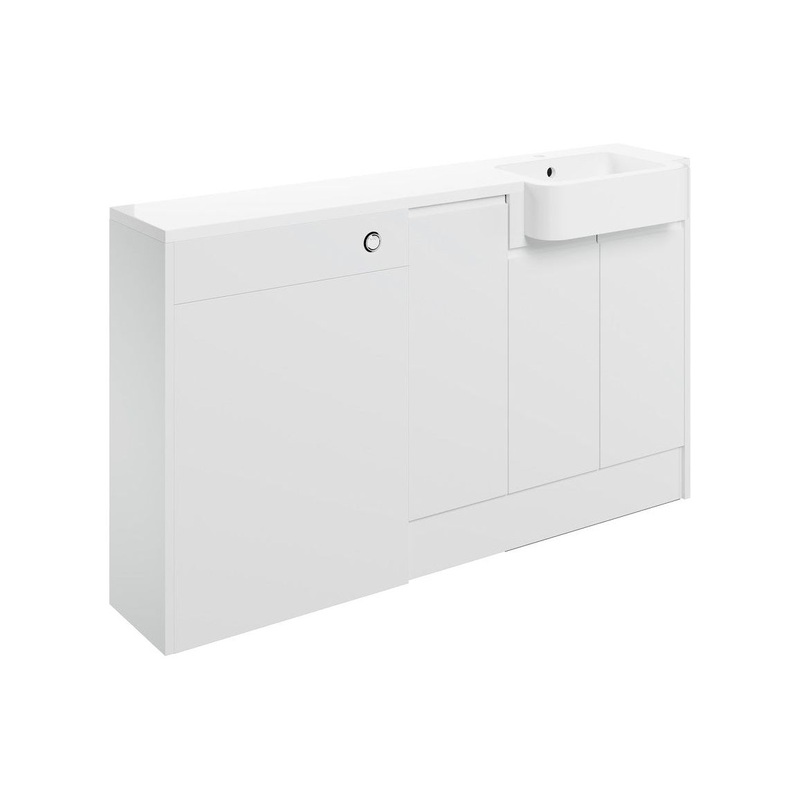 Garrett 1542mm Basin, WC & 1 Door Unit Pack (RH) – White Gloss