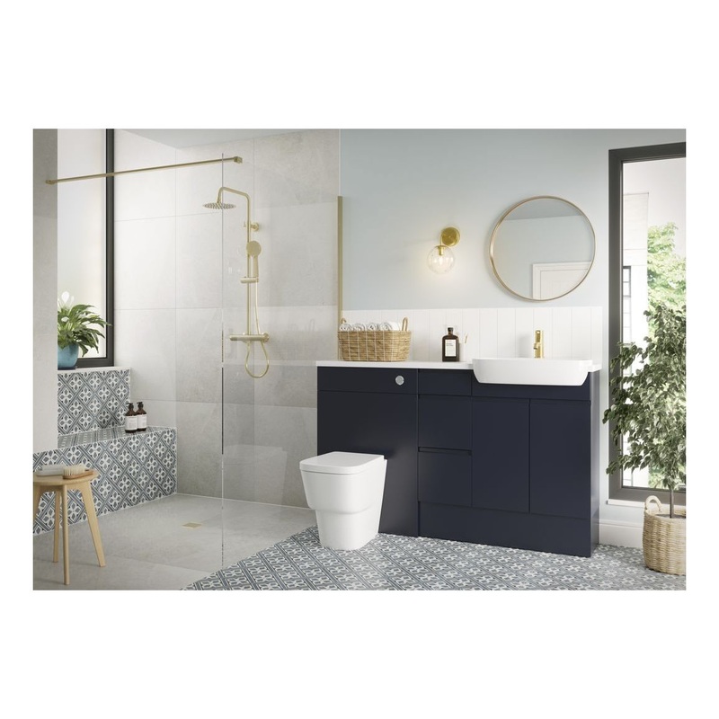 Garrett 900x330mm Base End Panel – Matt Indigo Blue