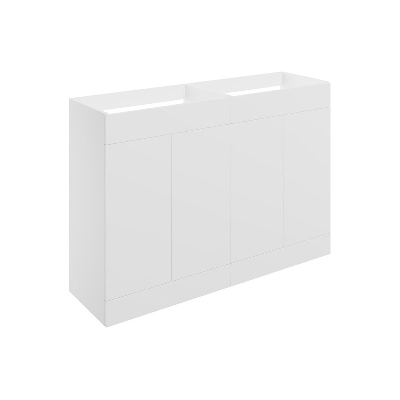 Glen 1180mm Floor Standing 4 Door Basin Unit (No Top) – Matt White