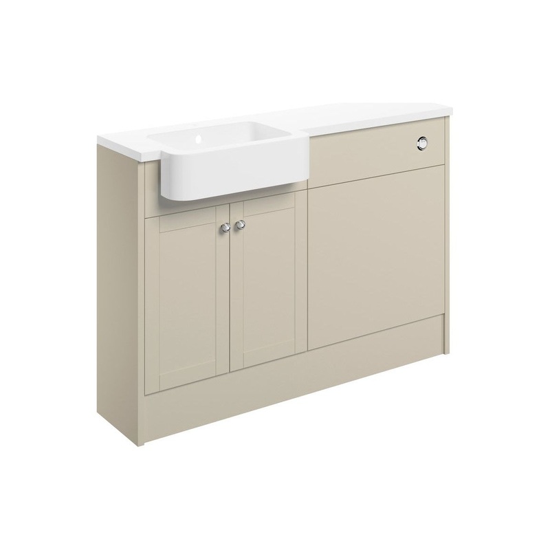 Berry 1242mm Basin & WC Unit Pack (RH) – Matt Latte
