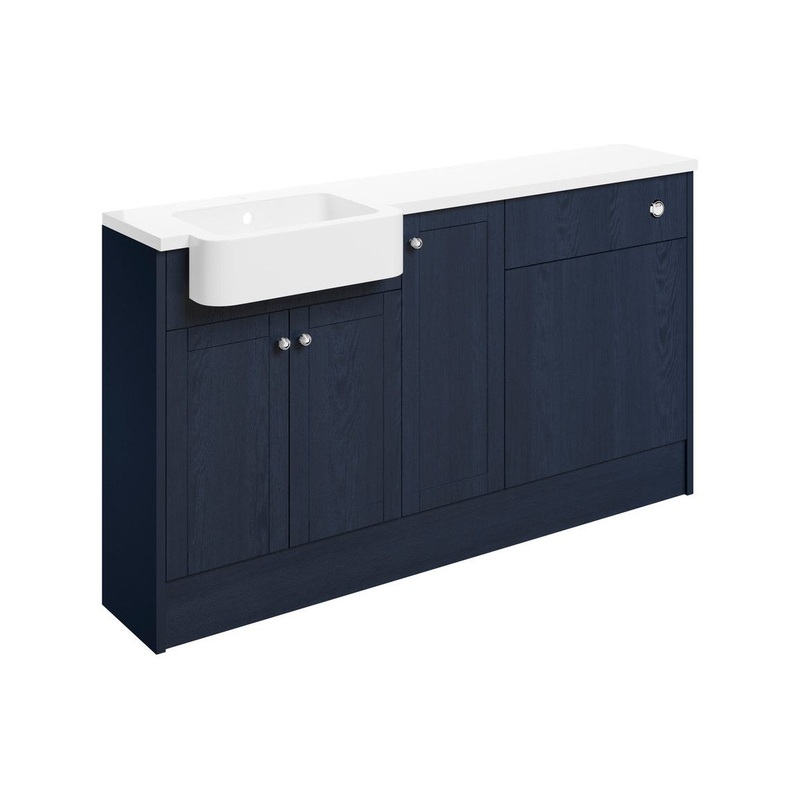 Berry 1542mm Basin, WC & 1 Door Unit Pack (LH) – Indigo Ash