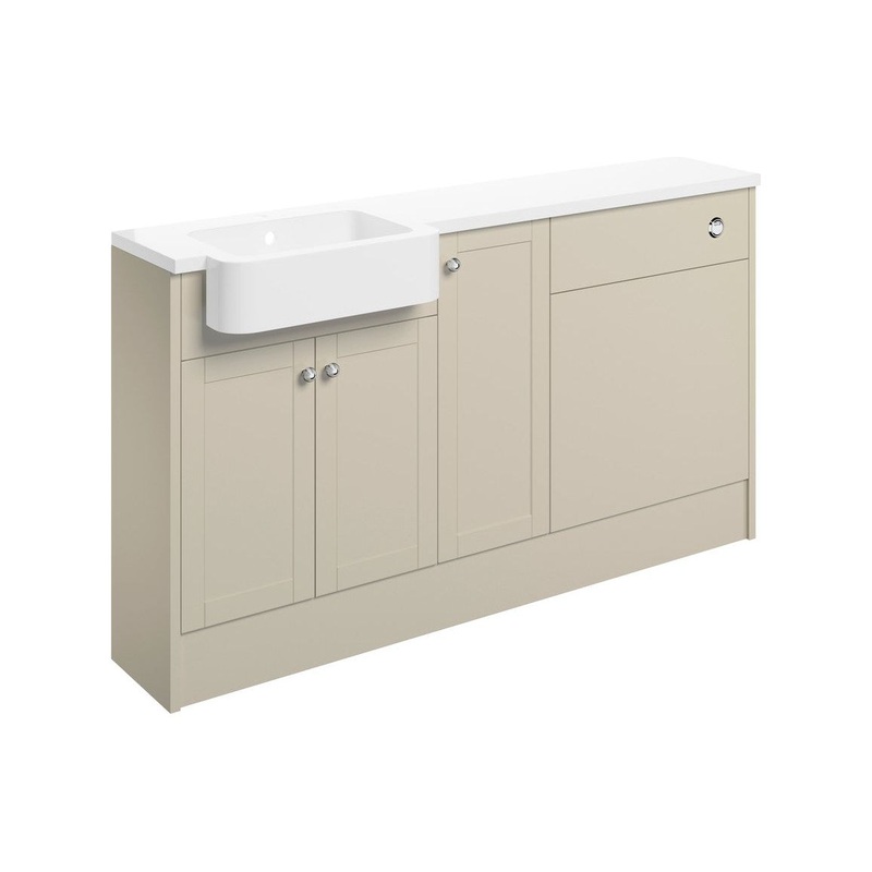 Berry 1542mm Basin, WC & 1 Door Unit Pack (LH) – Matt Latte