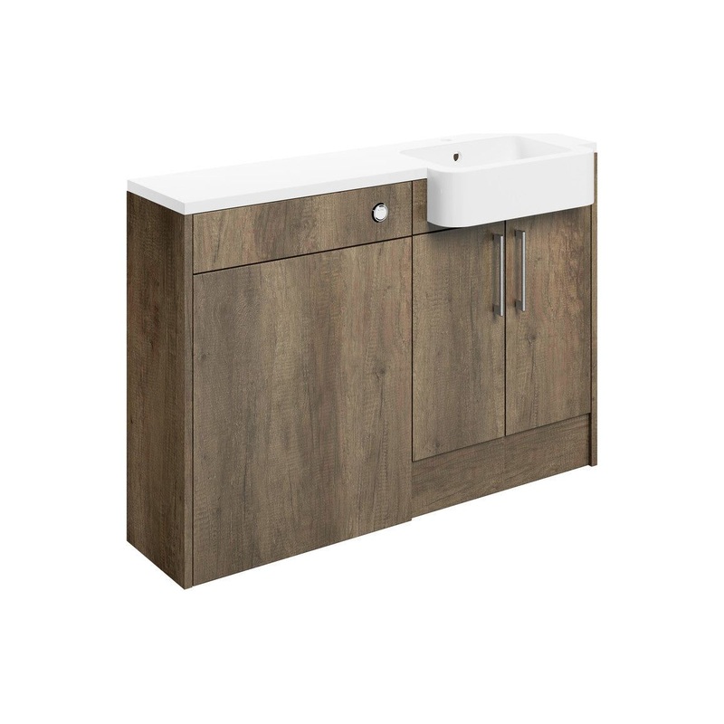 Cedar 1242mm Basin & WC Unit Pack (RH) – Nebraska Oak